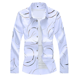 Chemise à manches longues à rayures pour homme, coupe ajustée, 100% coton, tenue formelle et décontractée, haute qualité - Product Image 1