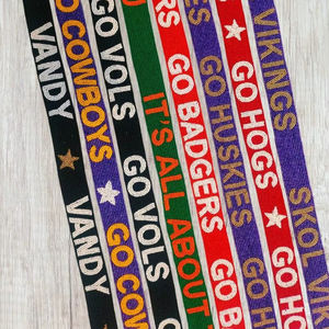 Correa de asa para bolso tote bordada con cuentas de vidrio, correa de bolso étnica hecha a mano con cuentas de vidrio - Product Image 1