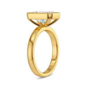 Gold Plated 925 Silver Luxury Engagement <b>Ring</b> <b>for</b> <b>Women</b> Claw Set Emerald Cut Moissanite <b>Statement</b> <b>Ring</b> - Product Image 3