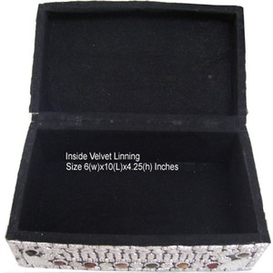 Lac Decorative <b>Gift</b> <b>Boxes</b> Luxury Black Beaded Embroidered Storage Trunk with Agate Stone Work Decorative Jewelry Organizer Box - Product Image 3