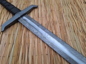 DAMAS FAIT À LA MAIN BWRAP POIGNÉE EN CUIR ROI ARTHUR EXCALIBUR ÉPÉE NMT-2526 - Product Image 4