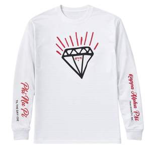 Maglietta a Maniche Lunghe Kappa Alpha Psi Diamond Phi Nu Pi Bianca, Abbigliamento per Fraternità Greca con Design Classico, Comfort e Stile Premium - Product Image 4
