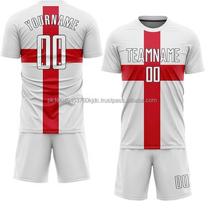 ชุดกีฬาฟุตบอลชาย เสื้อเจอร์ซีย์พร้อมพิมพ์ชื่อส่วนตัว ผ้าโพลีเอสเตอร์ 100% ชุดเสื้อและกางเกงขาสั้น คุณภาพพรีเมียม - Product Image 1