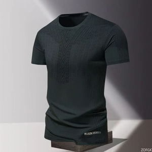 Camiseta de Verano para Hombre, de Secado Rápido, Tejido Formal, con Estampado de Serigrafía, Cuello Redondo, Holgada, de Manga Corta - Product Image 6