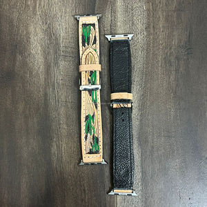 Bracelet de montre en cuir de luxe usiné à la main de haute qualité fermoir en métal personnalisé OEM vintage en cuir véritable montre intelligente bracelet de remplacement - Product Image 6