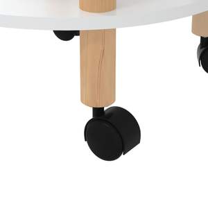 Carrito de Cocina de 3 Niveles de Madera de Pino Blanco y Madera Sólida de 15"x15"x32.3" - Product Image 6