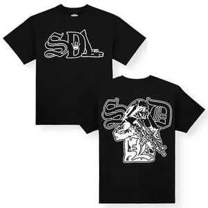 T-shirts unisexes de haute qualité 100% coton SDL, coupe classique, col rond, manches courtes, design uni, vintage, été, séchage rapide, 350g - Product Image 3