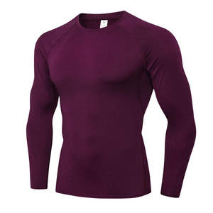 T-shirt de sport de haute qualité à coupe ajustée, à compression, à manches longues, à séchage rapide, personnalisable, pour hommes, pour la course à pied et l'entraînement - Product Image 1