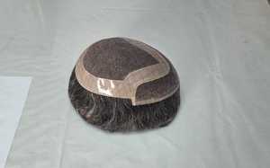 Toupee de Cabello Humano con Encaje Suizo en Forma de U, Cabello Remy, 130% de Densidad, Negro Natural Corto, Gorra sin Pegamento, Tamaño Promedio - Product Image 4