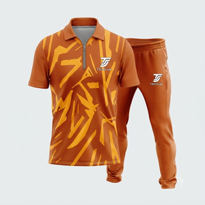 Uniforme de cricket 100% polyester à impression numérique, unisexe, avec nom d'équipe personnalisé, manches courtes, col rabattu, taille élastique, coupe athlétique - Product Image 4