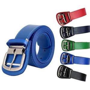 Casual <b>Belt</b> Solid Color Pin Buckle Rectangular Silver Buckle Durable Blue <b>Red</b> Green Navy Black - Product Image 1