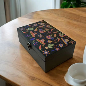 Caja de Madera Rectangular con Diseño Impreso, Caja Clásica para Joyas, Caja de Almacenamiento de Madera con Diseño Impreso para Guardar Recuerdos y Fotos, Venta al por Mayor - Product Image 1