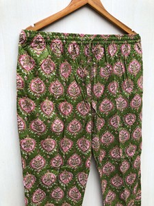 Floral Cotton Eco-Friendly Quick Dry High Waist <b>Drawstring</b> Closure Lounge Pants Boho Harem Style Wide Leg Summer <b>Trousers</b> - Product Image 3