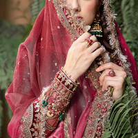 Robe de soirée prête à porter pour femme, en coton 100% naturel, respirante, lavable, avec dentelle douce et col en V, de créateur pakistanais, éco-responsable