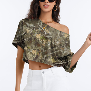 T-shirts courts personnalisés en coton mélangé, coupe ample, respirants, pour le sport et la gym, pour femmes - Product Image 5