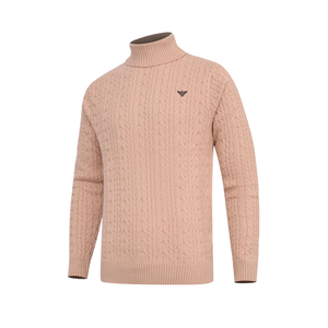 <b>Mens</b> <b>Turtleneck</b> Cable Knit Sweater Long Sleeve Soft Warm Winter Pullover Casual Regular Fit Classic Breathable Logo Daily Wear - Product Image 2