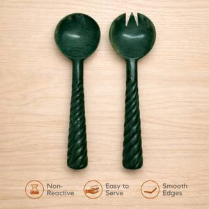 ช้อนและส้อมเสิร์ฟสลัดเรซิ่นตกแต่งทันสมัยระดับไฮเอนด์ ด้ามยาว ทนทาน เหมาะสำหรับงานปาร์ตี้ สวยงาม ทำด้วยมือ - Product Image 2