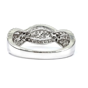 Encantadores anillos de banda de eternidad de compromiso de diamante de lujo de oro blanco sólido de 18 quilates para boda Diseño de giro de moda para fiestas - Product Image 3