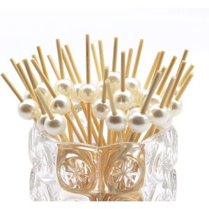 Stuzzicadenti Decorativi in Bambù Bianco Perla da 4,7 Pollici per Antipasti, Natale, Matrimoni e Feste - Product Image 2
