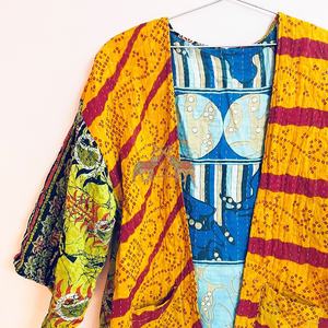 Kimono vintage en coton de qualité supérieure à imprimé floral Kantha Robe coupe ample et veste Kantha en gros pour femme - Product Image 2