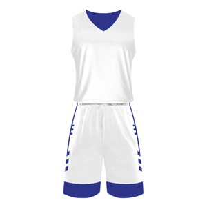 Uniforme de Baloncesto Blanco con Cuello en V, Sin Mangas, Transpirable, Estampado, Conjunto de Camiseta y Pantalones Cortos Deportivos, Diseño Personalizado con Nombre del Equipo, Nombre y Número - Product Image 3