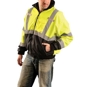 Veste d'hiver matelassée réversible pour homme, haute visibilité, réfléchissante, imperméable, coupe-vent, respirante, en toile, chauffante, vente en gros - Product Image 5