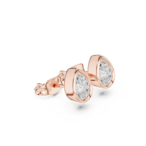 Pendientes de diamantes de laboratorio con corte de pera y bisel personalizado, acabado en oro blanco de 14K, plata de ley, forma de lágrima, para regalo de aniversario de bodas - Product Image 1