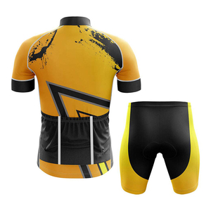 Tenues de cyclisme sur mesure de qualité supérieure, respirantes, 100 % polyester, manches courtes pour hommes, avec logo personnalisé. - Product Image 2