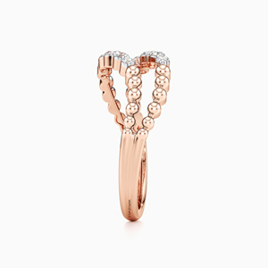แหวนเพชรเม็ดกลมสองแถวแบบโมเดิร์นสำหรับผู้หญิง ทอง 10K 14K 18K เงิน 925 935 เครื่องประดับหรูหรา - Product Image 4