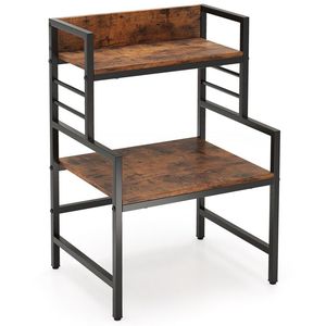 Heavy Duty 3-Tier Microwave Stand with 2 Open <b>Shelves</b> and Metal Frame Elegant Ladder <b>Shelves</b> - Product Image 1