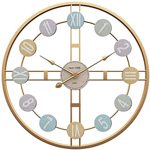 Roman Themed Wall <b>Clock</b> Classic Decorative Roman Numeral <b>Clock</b> Antique Style Metal Finish for Living Room <b>Bedroom</b> Office Study - Product Image 1