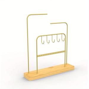 Organizador de Joyas Moderno con Doble Barra y Ganchos, Base Estable, Diseño que Ahorra Espacio para un Almacenamiento sin Enredos - Product Image 3