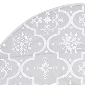 Jupe de sapin de Noël pliable en polyester blanc de 35,4 pouces de diamètre avec support et accessoires - Product Image 6