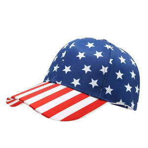 Gorra de Béisbol de 6 Paneles con Estampado de Bandera Americana, Unisex, Ajustable, Estilo Casual, 100% Poliéster, Primavera Verano, Alta Demanda - Product Image 6