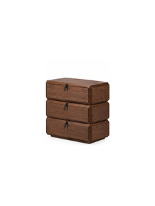 Modern Solid Teak Wooden 3-<b>Drawer</b> <b>Chest</b> Minimalist Bedroom Furniture Floor Mount Durable Home Storage Cabinet - Product Image 5