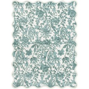 4'x5'6 <b>Feather</b> Faux Fur Scalloped Indoor Area Rug Stylish Set for Home Decor - Product Image 1