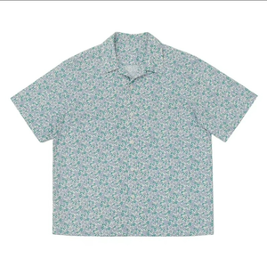 เสื้อฮาวายแขนสั้นสำหรับผู้ชาย ลายดอกไม้ สำหรับวันหยุดพักผ่อนในฮาวาย เสื้อเชิ้ตชายหาดสไตล์ทรอปิคอล ติดกระดุม - Product Image 1
