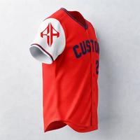 Maillot de baseball pour homme avec logo blanc, manches courtes, col en V, 100% polyester, coupe classique, fermeture à boutons par RIVIAN ATLANTIC