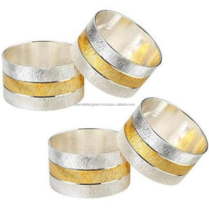 Impresionantes servilleteros en cobre, dorado y plateado, anillos de tejido de servilleta de alta calidad, perfectos para compromisos y fiestas - Product Image 3