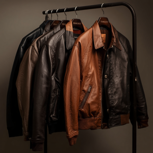 Men’s Split Leather Polyester Jacket Casual Fashion Outerwear OEM - Product Image 3