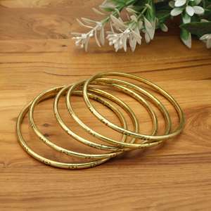 Textured golden Bangles Vintage Style Stackable <b>Bracelets</b> Bohemian Jewelry, Minimalist Everyday Wrist Jewelry Gift - Product Image 3