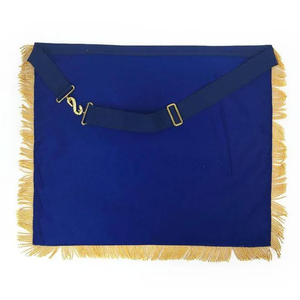 High Quality Embroidered Masonic Regalia Apron with Safety <b>Pin</b>-Master Mason French Rite Sky Blue Moire Fabric Three Rosettes - Product Image 3
