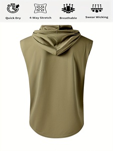 เสื้อกล้ามออกกำลังกายแบบมีฮู้ดสำหรับผู้ชาย ยี่ห้อ Flex Fit เหมาะสำหรับการเพาะกายและฟิตเนส - Product Image 2