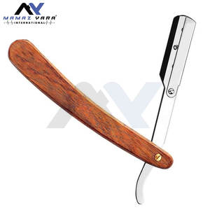 Navaja de afeitar recta artesanal con mango de madera personalizado, Ustra Swing Lock Throat, para barbería y salón - Product Image 4