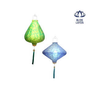 โคมไฟไม้ไผ่ทรงกลมพลาสติกและโคมไฟกู๊ดเจี้ยน BLUE LOTOS สำหรับตกแต่งภายนอกอาคาร สินค้ามาใหม่ แสงไฟสำหรับเทศกาลตรุษจีน ของตกแต่งสำหรับผู้ใหญ่ - Product Image 1