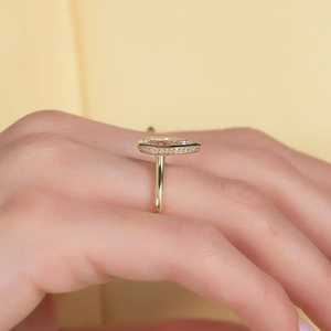 แหวนเพชรเลี้ยงในห้องปฏิบัติการ 1.52 กะรัต ทรงวงรี ดีไซน์วินเทจ หรูหรา สำหรับผู้หญิง ทองคำแท้ 14K เหมาะสำหรับงานแต่งงาน งานหมั้น ของขวัญสำหรับแฟนสาว - Product Image 2