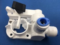 Robinet à boisseau sphérique blanc, détecteur de fuite, vanne d'arrêt, boîtier de membrane, corps en plastique manuel, pièces de filtre à eau pour camping-car, voiture, usage extérieur