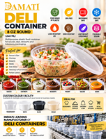 Contenants de qualité supérieure de 8 oz, 12 oz, 16 oz, 24 oz et 32 oz, fabriqués en plastique PP de qualité alimentaire, étanches et compatibles micro-ondes, pour la livraison de repas.