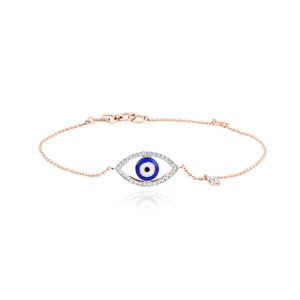 Bracelet tennis de luxe plaqué or rose 0,21 carat avec accents de diamants taillés et incrustation de cristaux bleus pour femme, idéal pour le quotidien, les cadeaux et les soirées - Product Image 4