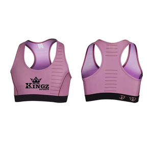 Soutien-gorge de sport pour femme à maintien élevé, le plus vendu, avec logo personnalisé sur le devant, en polyester/nylon teint uni, dernier design - Product Image 2